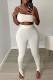 Sexy Casual Solid Backless Strapless Sleeveless Two Pieces