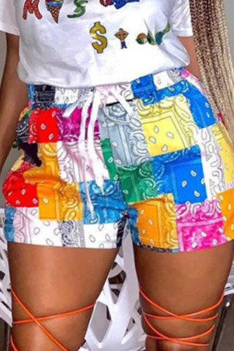 Fashion Casual Print Basic Plus Size Shorts