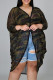 Fashion Casual Camouflage Print Asymmetrical V Neck Plus Size Overcoat