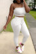 Sexy Casual Solid Backless Strapless Two Pieces