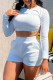 Fashion Casual Solid Backless Strap Design O Neck Long Sleeve Two Pieces