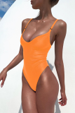 Sexy Solid Patchwork Swimwears