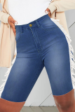 Casual Solid Tassel Plus Size Jeans