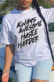 Fashion Casual Letter Print Basic O Neck T-Shirts