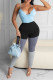 Fashion Sexy Patchwork Backless V Neck Skinny Jumpsuits