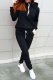 Casual Solid Patchwork Hooded Collar Long Sleeve Two Pieces