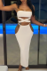 Sexy Solid Hollowed Out Strapless Sleeveless Two Pieces