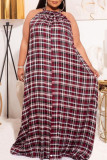 Sexy Print Make Old Halter Ball Gown Plus Size Dresses（Without Belt）