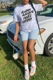 Fashion Casual Letter Print Basic O Neck T-Shirts
