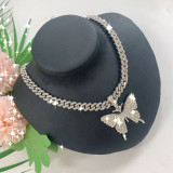 Fashion Rhinestone Necklaces Graceful Butterfly Pendant Necklace