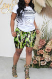 Casual Print Camouflage Print Patchwork High Waist Straight Full Print Bottoms