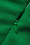 Fashion Solid Tassel Patchwork One Shoulder Sleeveless Dress