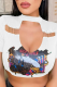 Sexy Print Hollowed Out O Neck T-Shirts