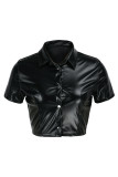 Fashion Casual Solid Patchwork Turndown Collar Outerwear