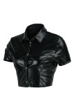 Fashion Casual Solid Patchwork Turndown Collar Outerwear