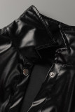 Fashion Casual Solid Patchwork Turndown Collar Outerwear