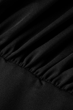 Sexy Solid Patchwork One Shoulder Irregular Dress Dresses