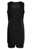 Casual Solid Slit Square Collar Sleeveless Two Pieces
