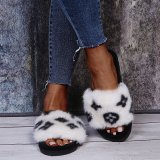 Fashion Casual Patchwork Plush Slippers