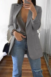 Fashion Casual Solid Cardigan Turndown Collar Plus Size Coats