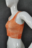 Fashion Casual Print Vests O Neck Low Waist Tops