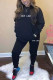 Sexy Letter Embroidered O Neck Long Sleeve Two Pieces