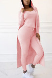 Casual Solid Patchwork O Neck Long Sleeve Regular Sleeve Two Pieces