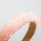 Fashion Beaded Solid Color Wide Hair Band For Women