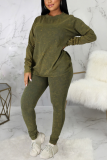 Sexy Casual Solid Patchwork O Neck Long Sleeve Two Pieces