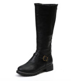 Fashion Casual Solid Color Round Keep Warm Boots
