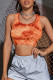 Fashion Casual Print Vests O Neck Low Waist Tops