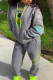 Sportswear Solid Patchwork Hooded Collar Long Sleeve Regular Sleeve Regular Two Pieces
