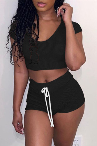 Casual Living Solid Basic O Neck Two Pieces
