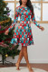 Casual Print Patchwork O Neck A Line Dresses