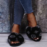 Fashion Casual Patchwork Plush Slippers