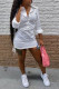 Fashion Sexy Regular Sleeve Long Sleeve Turndown Collar Shirt Dress Mini Solid Dresses