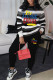 Sexy Striped O Neck Long Sleeve Two Pieces