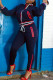 Fashion Casual Patchwork Basic Zipper Collar Long Sleeve Two Pieces