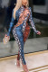 Sexy Print Make Old O Neck Regular Jumpsuits