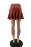Fashion Patchwork Solid Asymmetrical Skirts