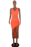 Work Daily Solid V Neck Sleeveless Two Pieces