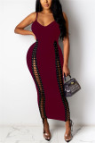 Fashion Sexy Off The Shoulder Sleeveless Spaghetti Strap Sling Dress Ankle Length Solid Dresses