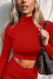 Fashion Casual Solid Basic Turtleneck Tops