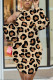 Sexy Leopard Cold Shoulder Pencil Skirt Dresses