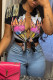 Sexy Print Tassel Bandage Patchwork T-Shirts