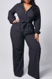 Fashion adult Europe and America Ma'am O Neck Solid Plus Size