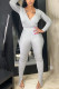 Fashion Sexy Solid Draped Long Sleeve V Neck Jumpsuits