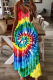 Fashion Sexy V Neck Sleeveless Spaghetti Strap Print Sling Dress Plus Size