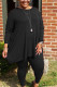 Sportswear Striped O Neck Plus Size 