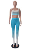 Sexy Split Draped Gradient Boot Cut Sleeveless Two Pieces